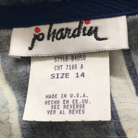 Vintage Jo Hardin Blue Floral Tie In Front Thin Cardigan - Picture 8 of 8